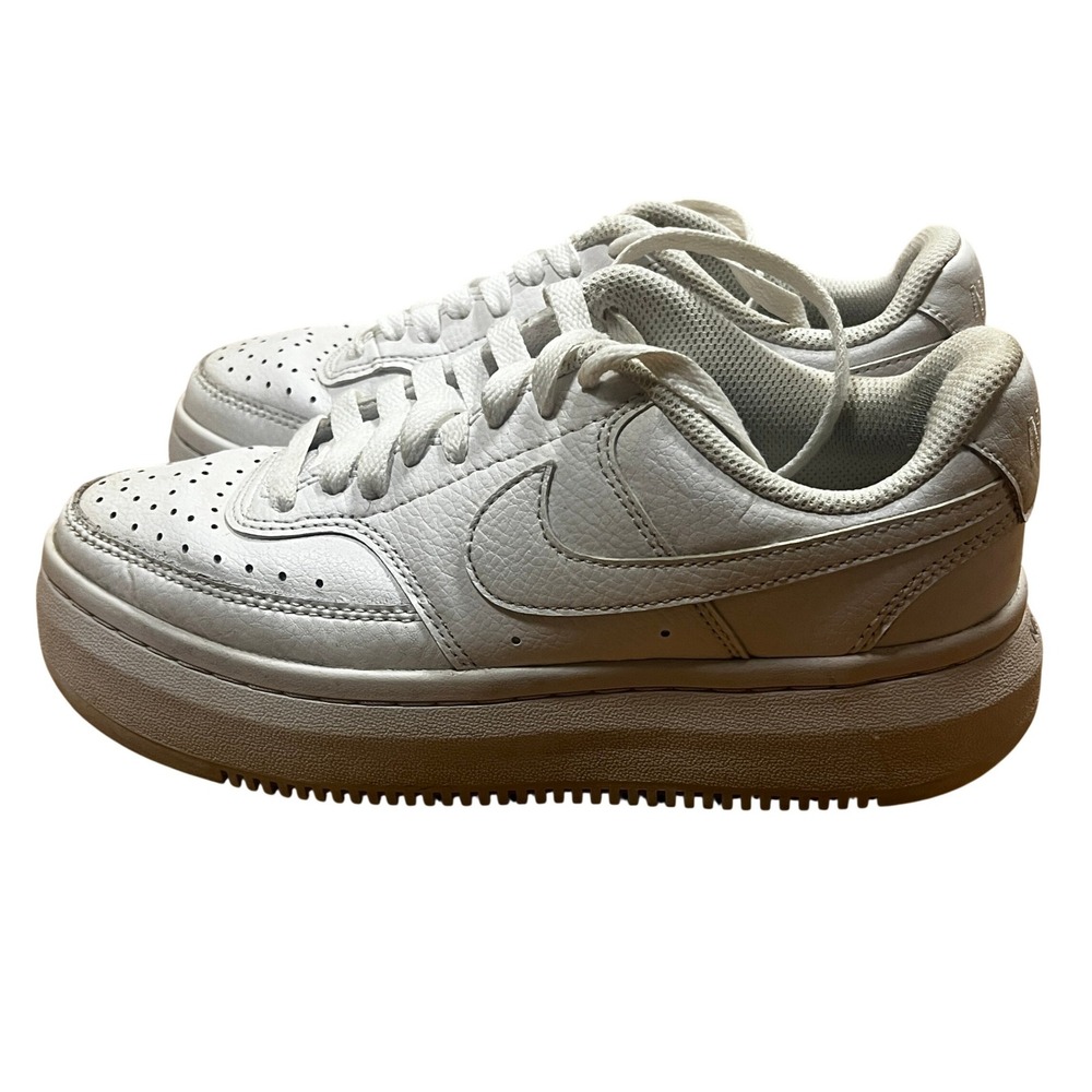 Nike Court Vision Alta Shoes Womens 7 White Air Force 1 Platform Sneakers Chunky